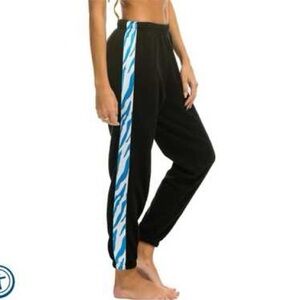 Aviator Nation TIGER STRIPE SWEATPANTS - BLACK BLUE TIGER